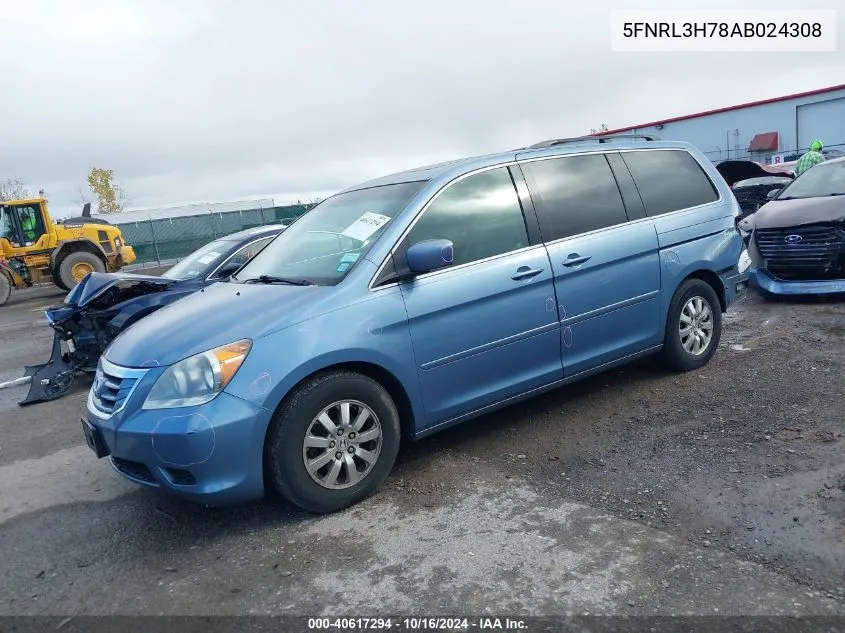 5FNRL3H78AB024308 2010 Honda Odyssey Ex-L