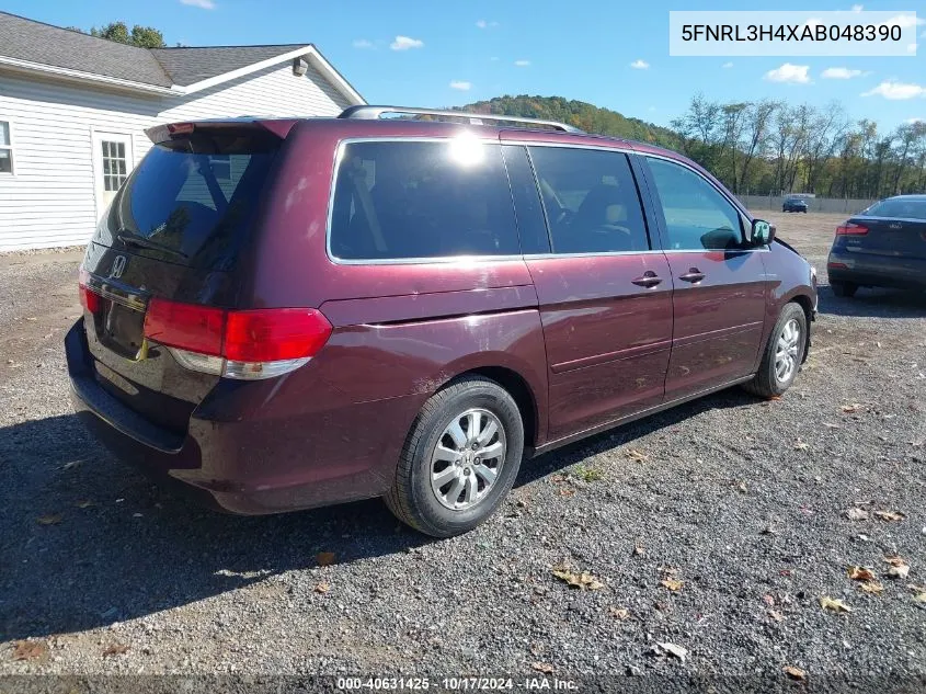 2010 Honda Odyssey Ex VIN: 5FNRL3H4XAB048390 Lot: 40631425