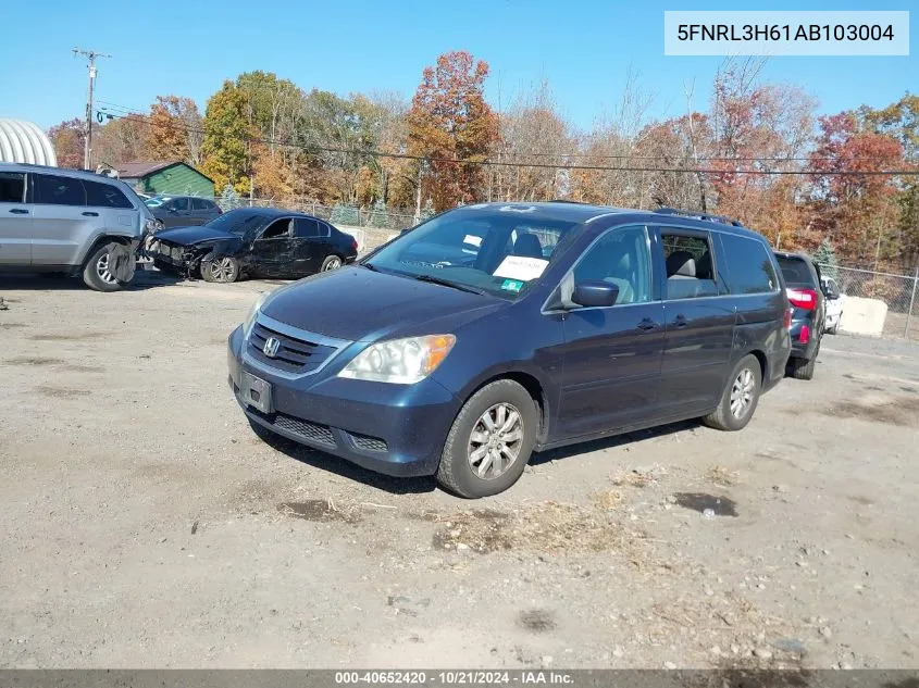 2010 Honda Odyssey Ex-L VIN: 5FNRL3H61AB103004 Lot: 40652420