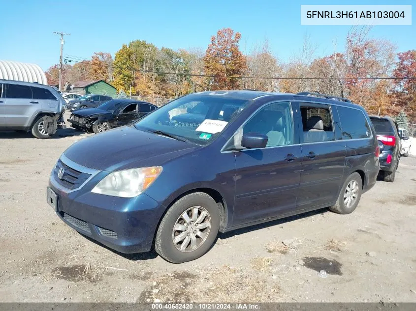 2010 Honda Odyssey Ex-L VIN: 5FNRL3H61AB103004 Lot: 40652420