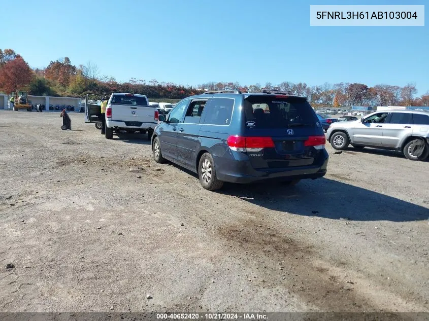 2010 Honda Odyssey Ex-L VIN: 5FNRL3H61AB103004 Lot: 40652420