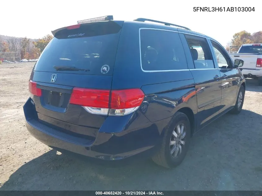 2010 Honda Odyssey Ex-L VIN: 5FNRL3H61AB103004 Lot: 40652420