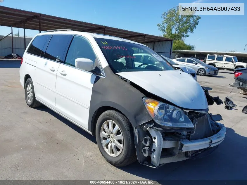 2010 Honda Odyssey Ex-L VIN: 5FNRL3H64AB007433 Lot: 40654480