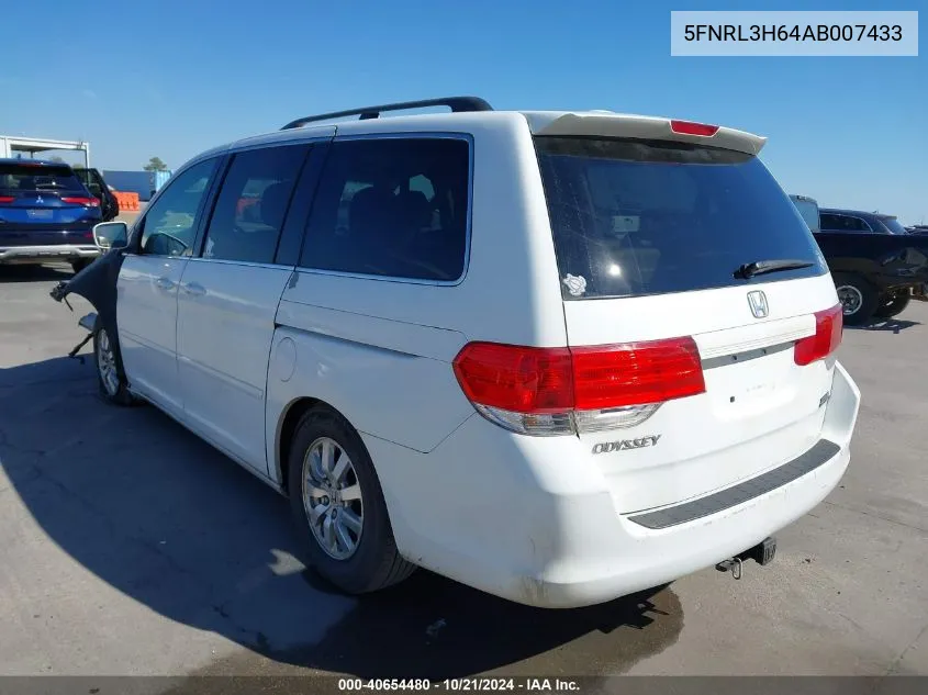 2010 Honda Odyssey Ex-L VIN: 5FNRL3H64AB007433 Lot: 40654480