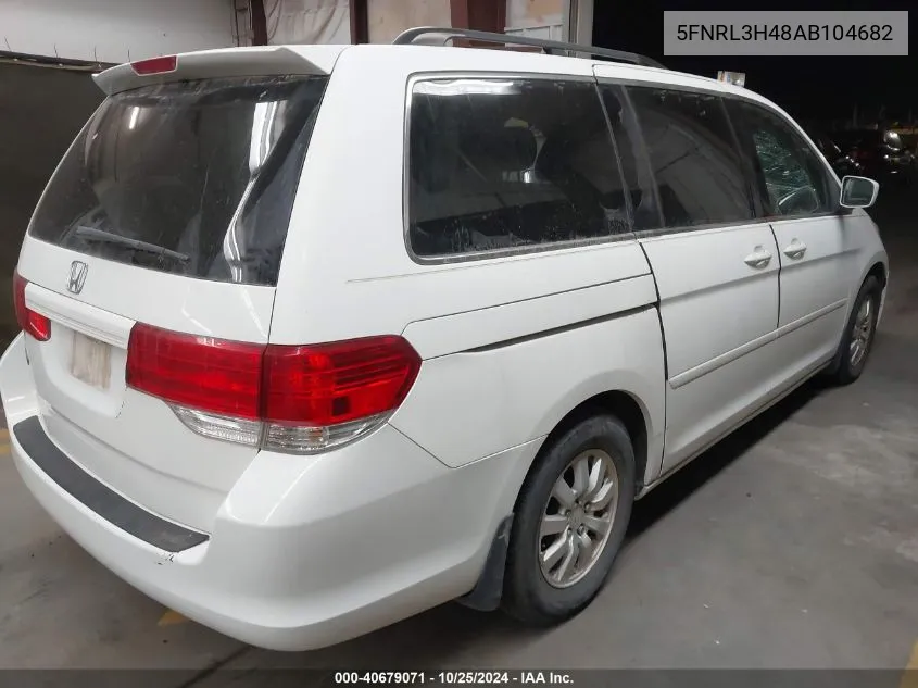 2010 Honda Odyssey Ex VIN: 5FNRL3H48AB104682 Lot: 40679071