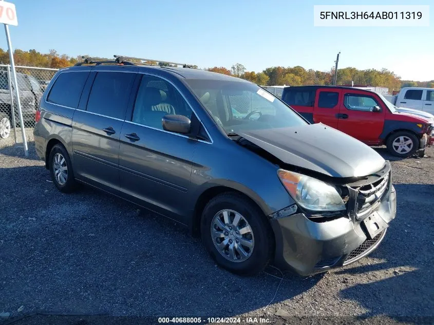 2010 Honda Odyssey Exl VIN: 5FNRL3H64AB011319 Lot: 40688005