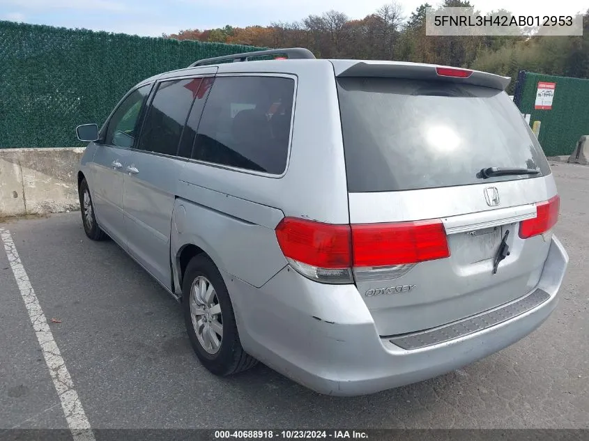 2010 Honda Odyssey Ex VIN: 5FNRL3H42AB012953 Lot: 40688918