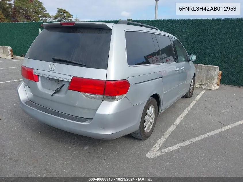 2010 Honda Odyssey Ex VIN: 5FNRL3H42AB012953 Lot: 40688918