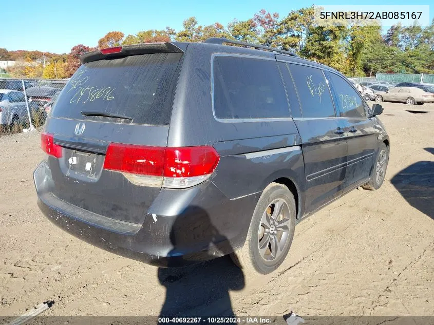 2010 Honda Odyssey Ex-L VIN: 5FNRL3H72AB085167 Lot: 40692267