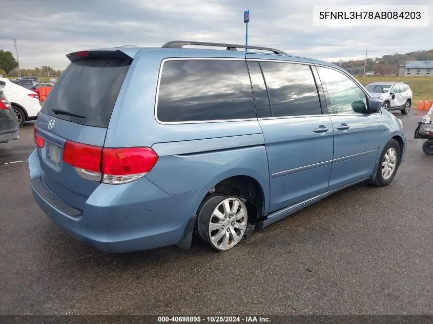 2010 Honda Odyssey Ex-L VIN: 5FNRL3H78AB084203 Lot: 40698895