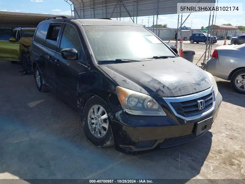 2010 Honda Odyssey Ex-L VIN: 5FNRL3H6XAB102174 Lot: 40700957