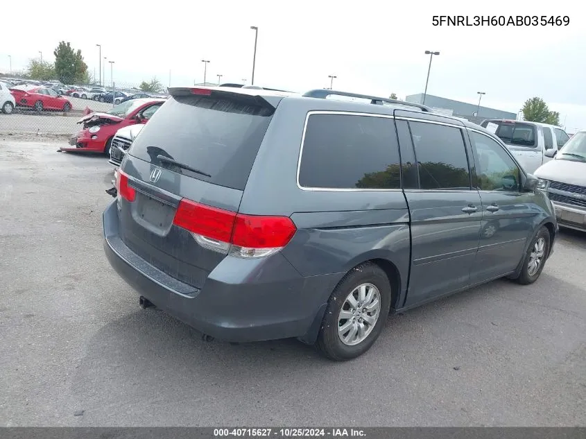 2010 Honda Odyssey Ex-L VIN: 5FNRL3H60AB035469 Lot: 40715627