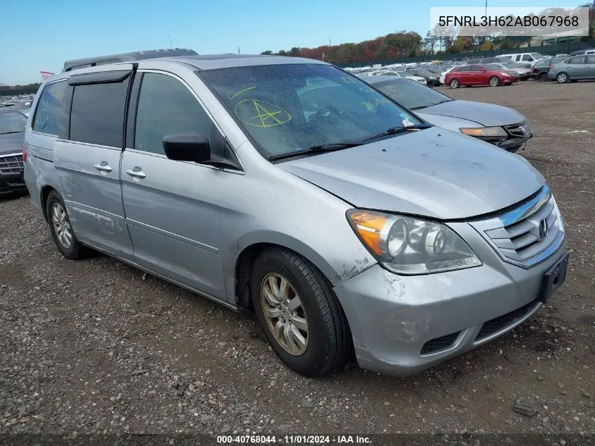 2010 Honda Odyssey Ex-L VIN: 5FNRL3H62AB067968 Lot: 40768044