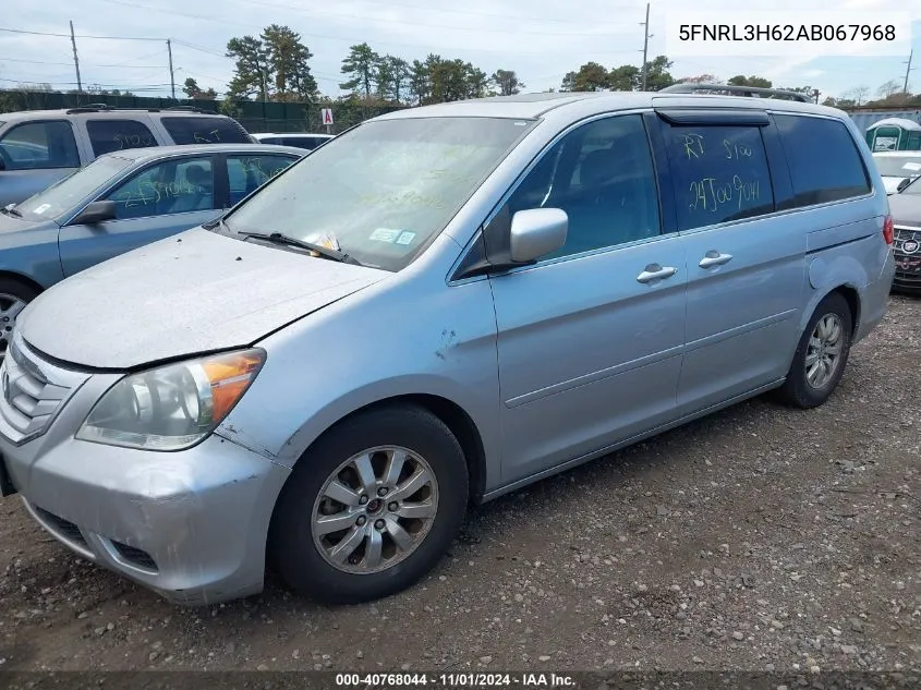 2010 Honda Odyssey Ex-L VIN: 5FNRL3H62AB067968 Lot: 40768044