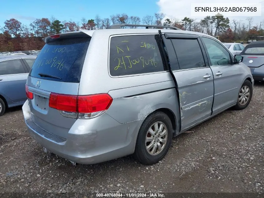 2010 Honda Odyssey Ex-L VIN: 5FNRL3H62AB067968 Lot: 40768044