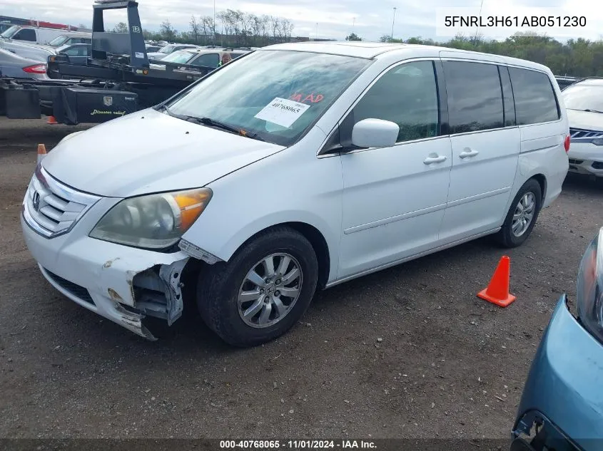 2010 Honda Odyssey Ex-L VIN: 5FNRL3H61AB051230 Lot: 40768065