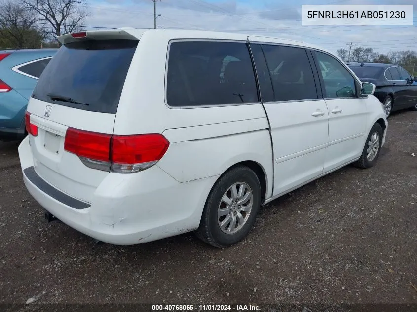 2010 Honda Odyssey Ex-L VIN: 5FNRL3H61AB051230 Lot: 40768065