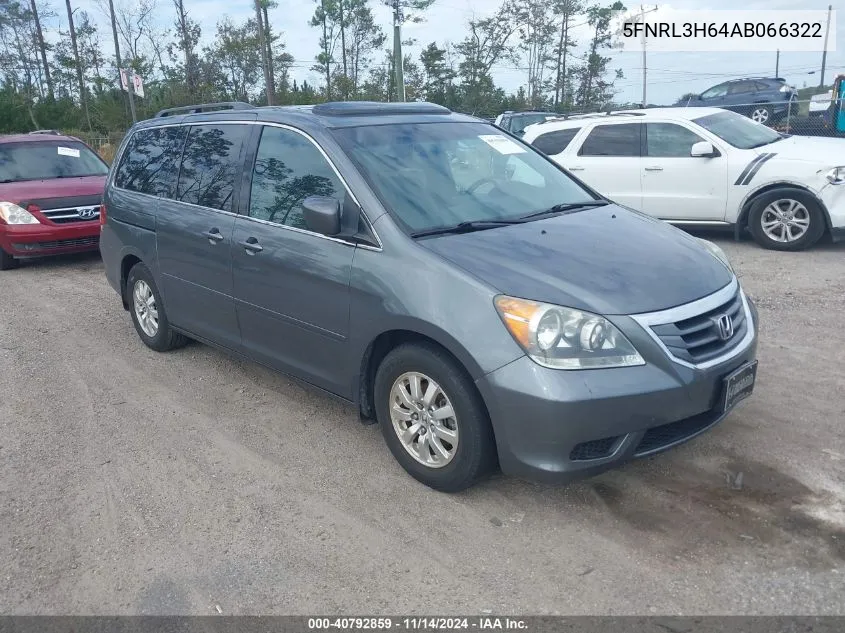 2010 Honda Odyssey Ex-L VIN: 5FNRL3H64AB066322 Lot: 40792859