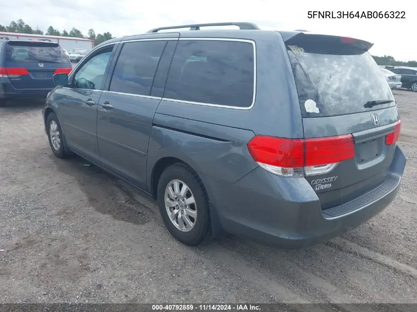 2010 Honda Odyssey Ex-L VIN: 5FNRL3H64AB066322 Lot: 40792859