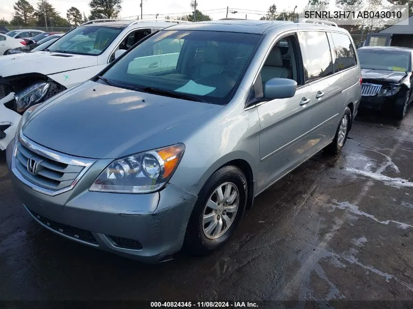 2010 Honda Odyssey Ex-L VIN: 5FNRL3H71AB043010 Lot: 40824345