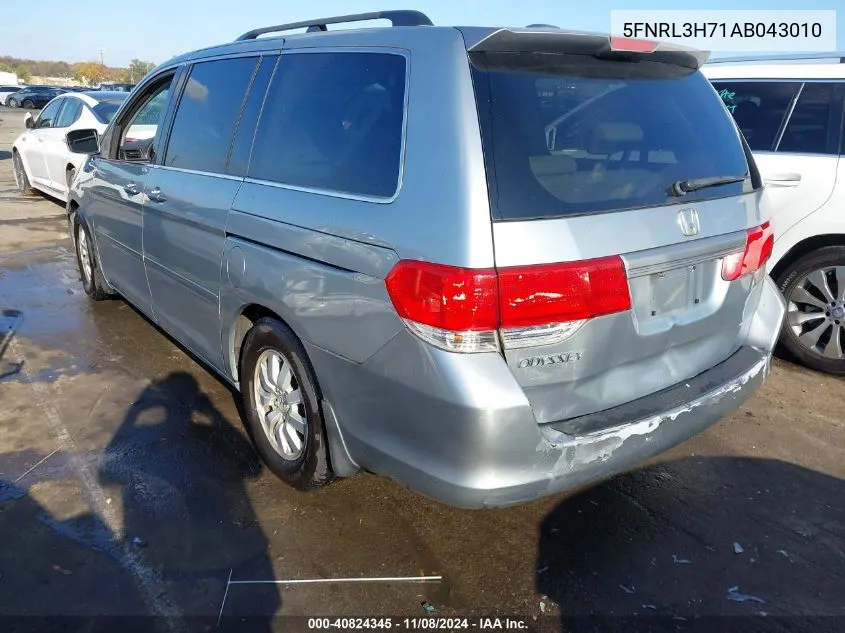 2010 Honda Odyssey Ex-L VIN: 5FNRL3H71AB043010 Lot: 40824345