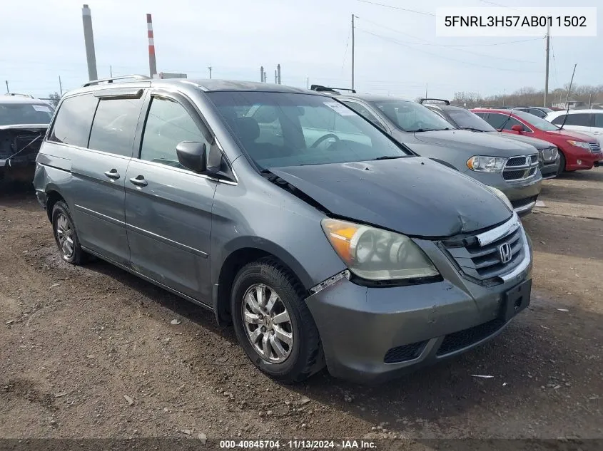 5FNRL3H57AB011502 2010 Honda Odyssey Ex