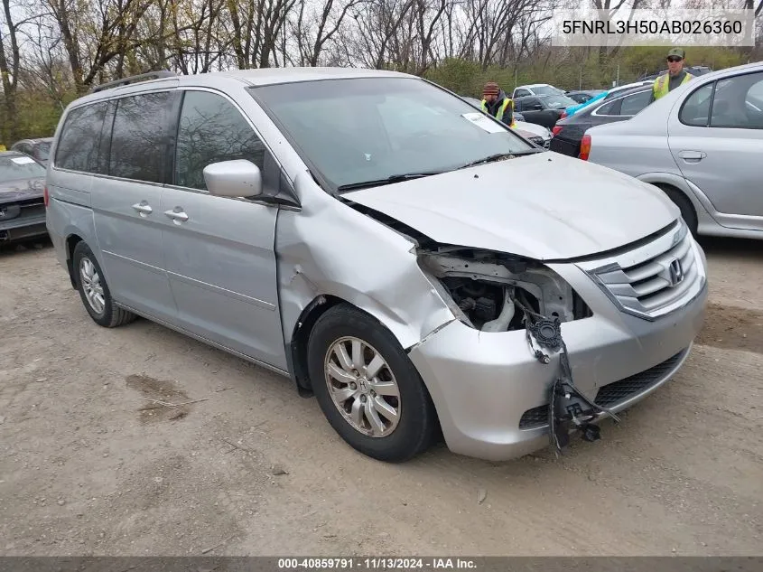 2010 Honda Odyssey Ex VIN: 5FNRL3H50AB026360 Lot: 40859791