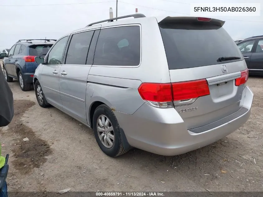 2010 Honda Odyssey Ex VIN: 5FNRL3H50AB026360 Lot: 40859791