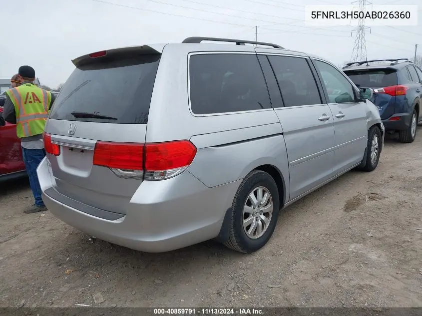 2010 Honda Odyssey Ex VIN: 5FNRL3H50AB026360 Lot: 40859791