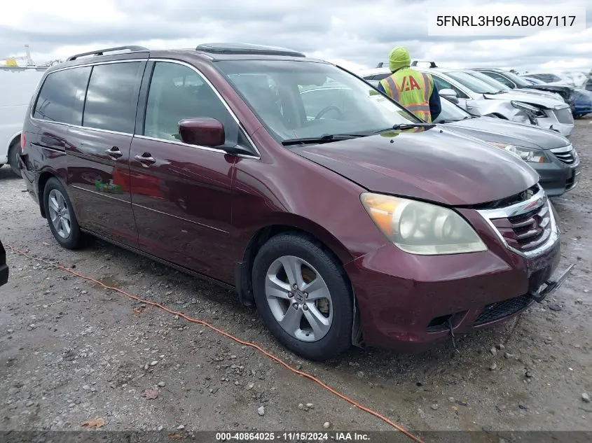 2010 Honda Odyssey Touring VIN: 5FNRL3H96AB087117 Lot: 40864025