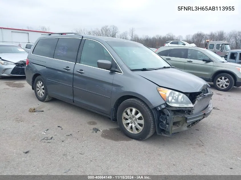 2010 Honda Odyssey Ex-L VIN: 5FNRL3H65AB113955 Lot: 40864149