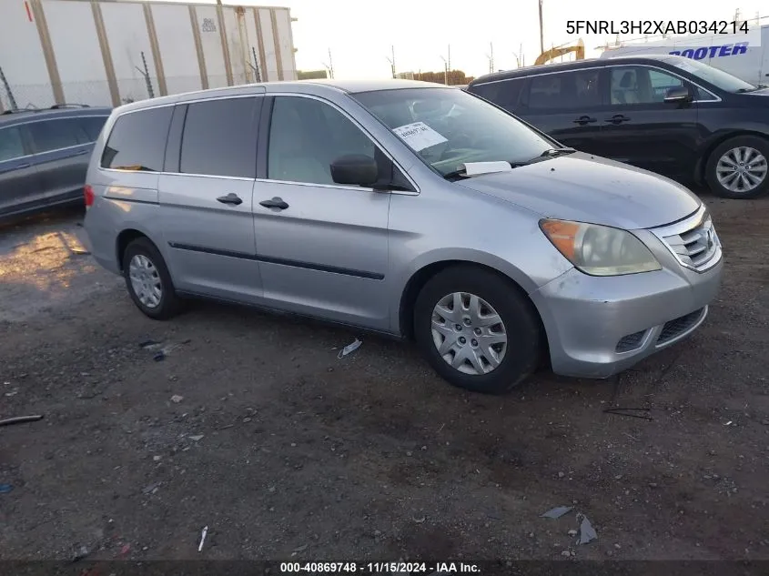 2010 Honda Odyssey Lx VIN: 5FNRL3H2XAB034214 Lot: 40869748