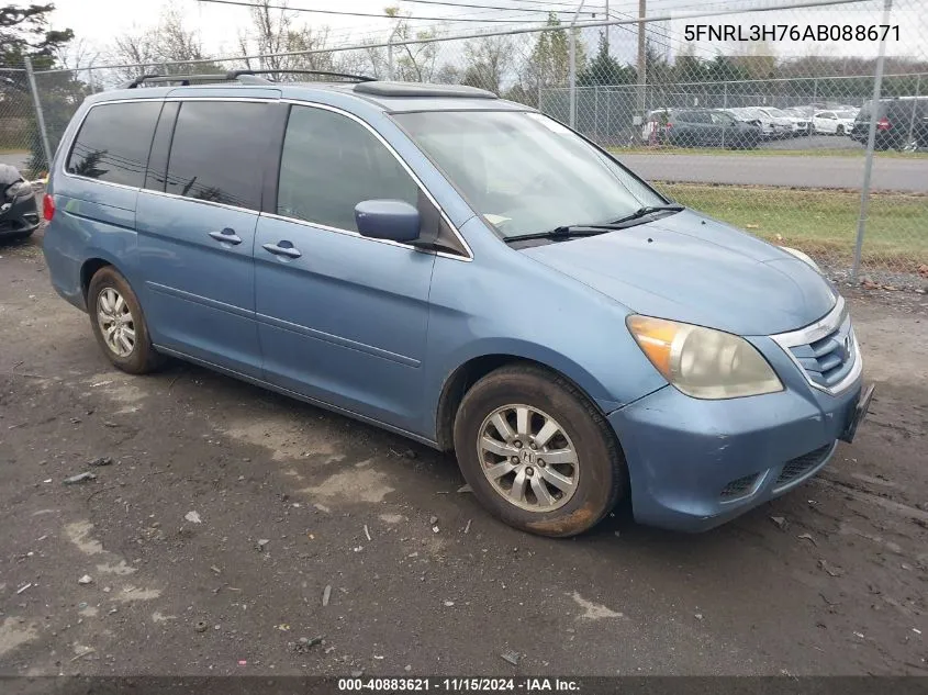 2010 Honda Odyssey Ex-L VIN: 5FNRL3H76AB088671 Lot: 40883621