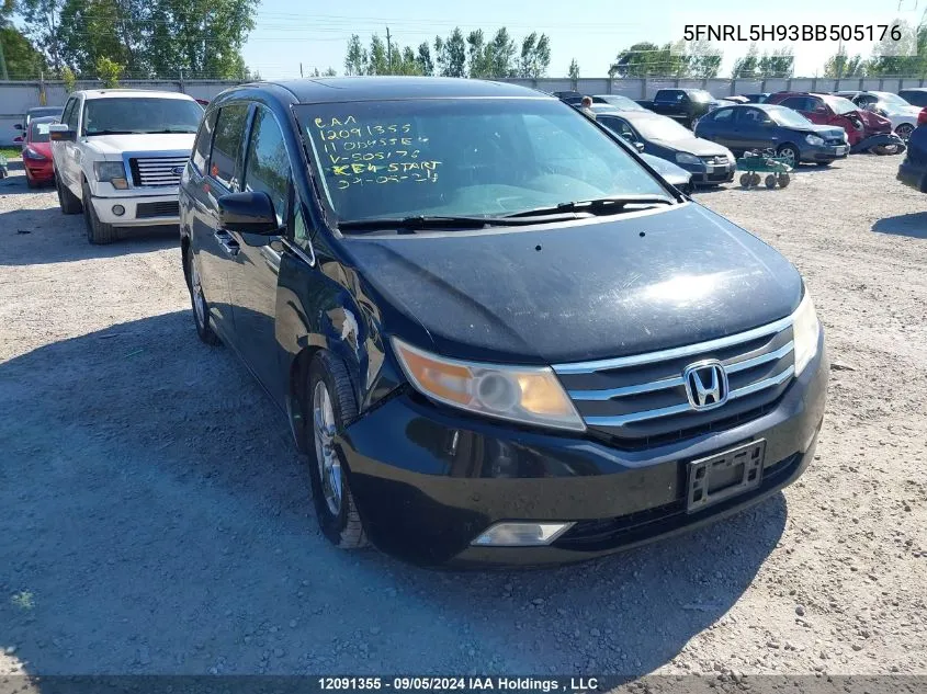 2011 Honda Odyssey VIN: 5FNRL5H93BB505176 Lot: 12091355