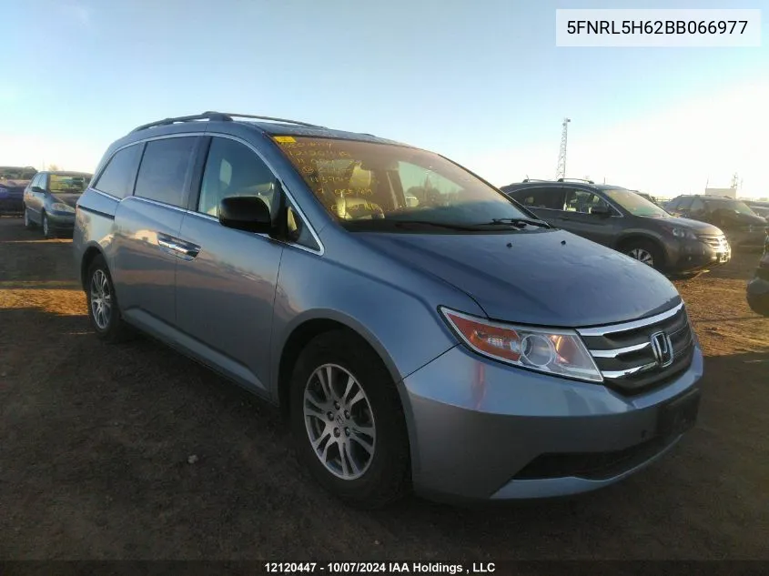 2011 Honda Odyssey Exl VIN: 5FNRL5H62BB066977 Lot: 12120447