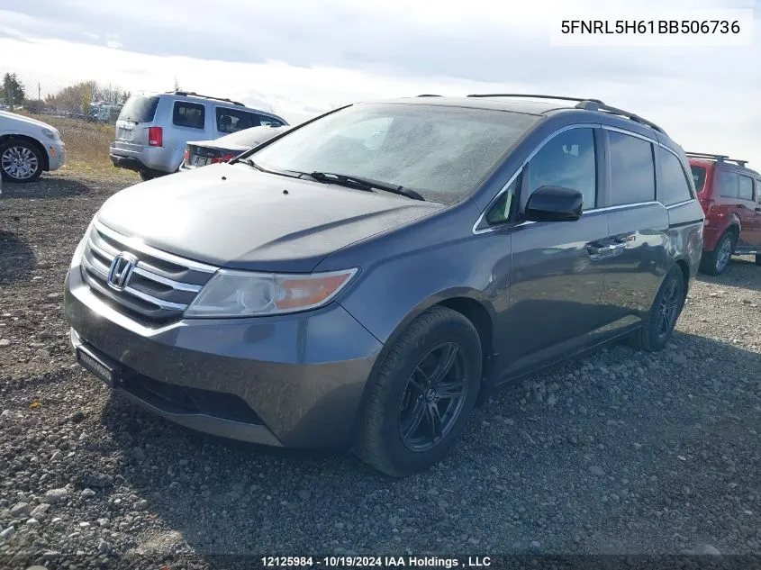 2011 Honda Odyssey VIN: 5FNRL5H61BB506736 Lot: 12125984