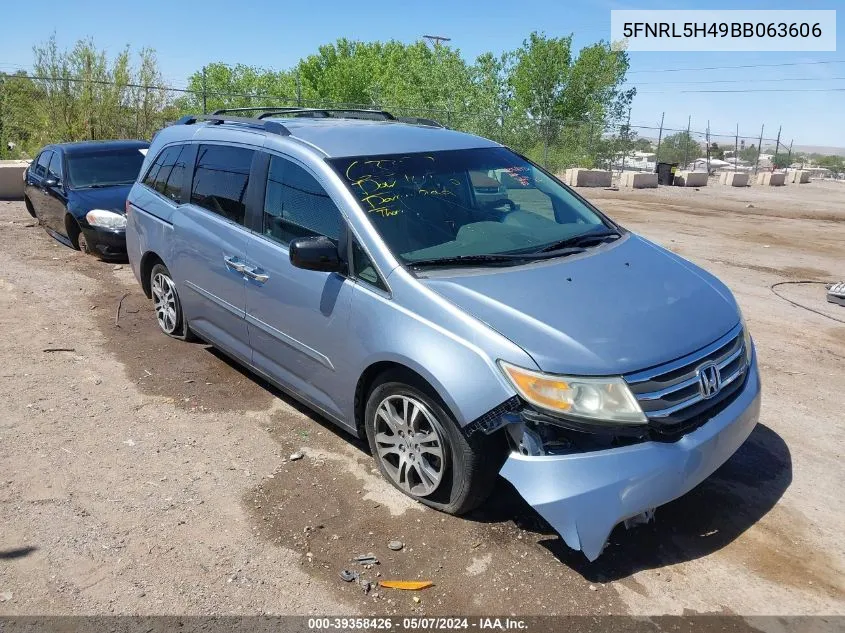 2011 Honda Odyssey Ex VIN: 5FNRL5H49BB063606 Lot: 39358426