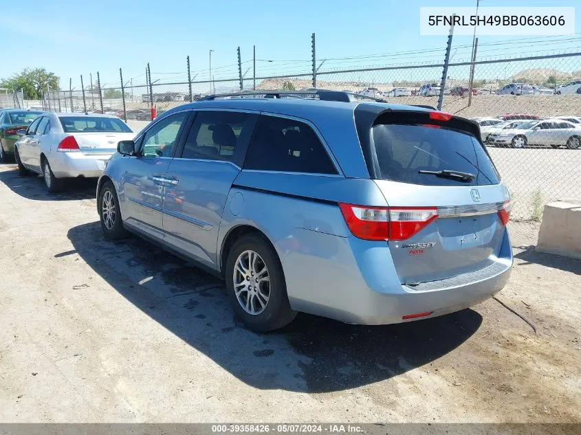 2011 Honda Odyssey Ex VIN: 5FNRL5H49BB063606 Lot: 39358426