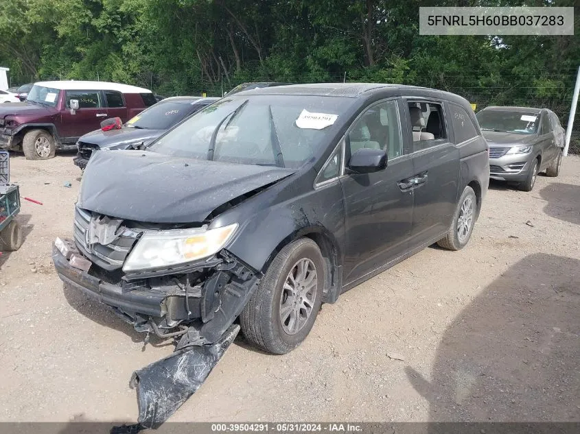 2011 Honda Odyssey Ex-L VIN: 5FNRL5H60BB037283 Lot: 39504291