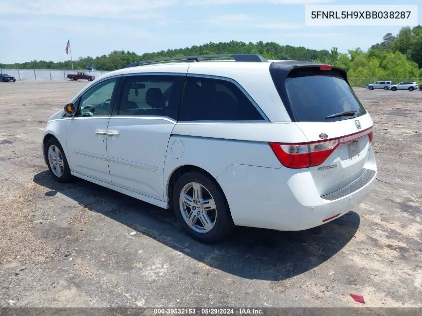 2011 Honda Odyssey Touring/Touring Elite VIN: 5FNRL5H9XBB038287 Lot: 39532153