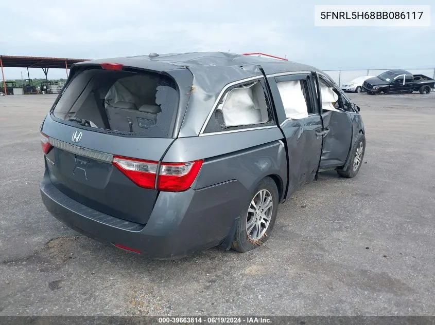 5FNRL5H68BB086117 2011 Honda Odyssey Ex-L