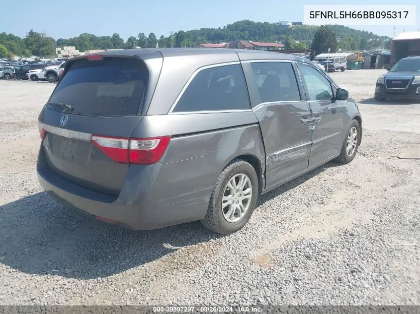 2011 Honda Odyssey Ex-L VIN: 5FNRL5H66BB095317 Lot: 39897297