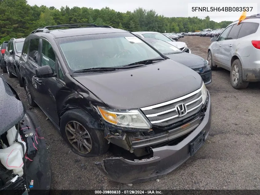 5FNRL5H64BB083537 2011 Honda Odyssey Ex-L