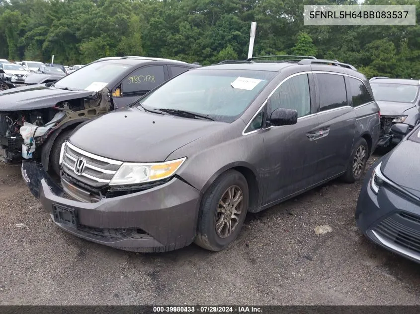 2011 Honda Odyssey Ex-L VIN: 5FNRL5H64BB083537 Lot: 39980433