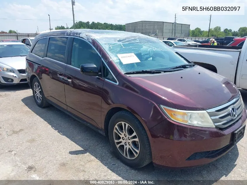 5FNRL5H60BB032097 2011 Honda Odyssey Ex-L