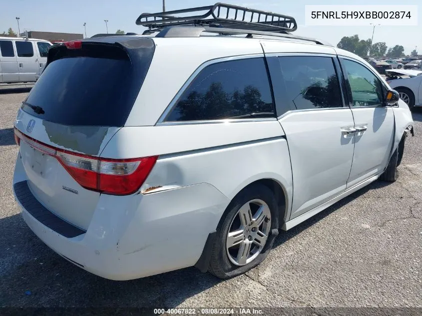 2011 Honda Odyssey Touring/Touring Elite VIN: 5FNRL5H9XBB002874 Lot: 40067822