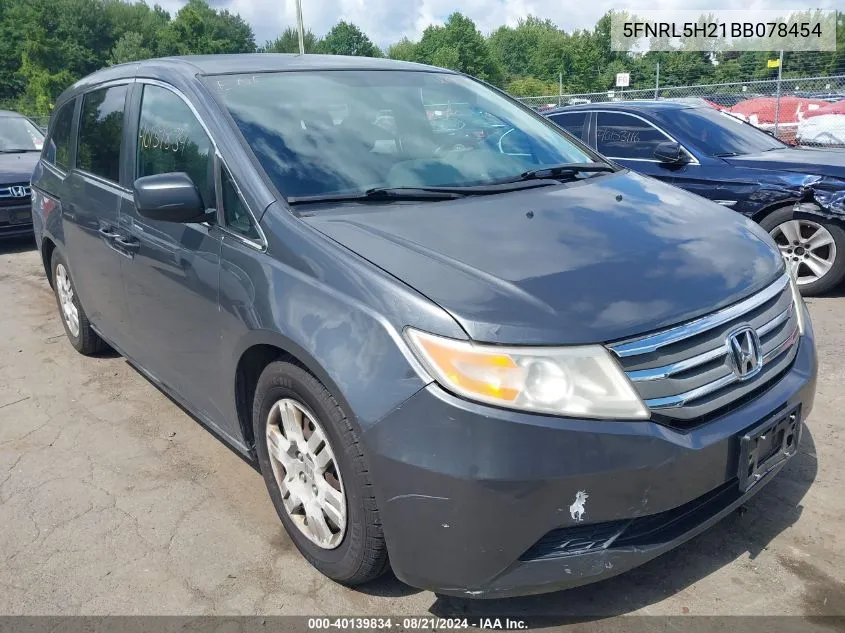 2011 Honda Odyssey Lx VIN: 5FNRL5H21BB078454 Lot: 40139834