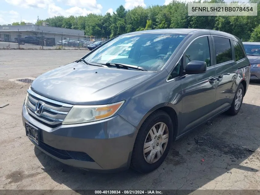 2011 Honda Odyssey Lx VIN: 5FNRL5H21BB078454 Lot: 40139834