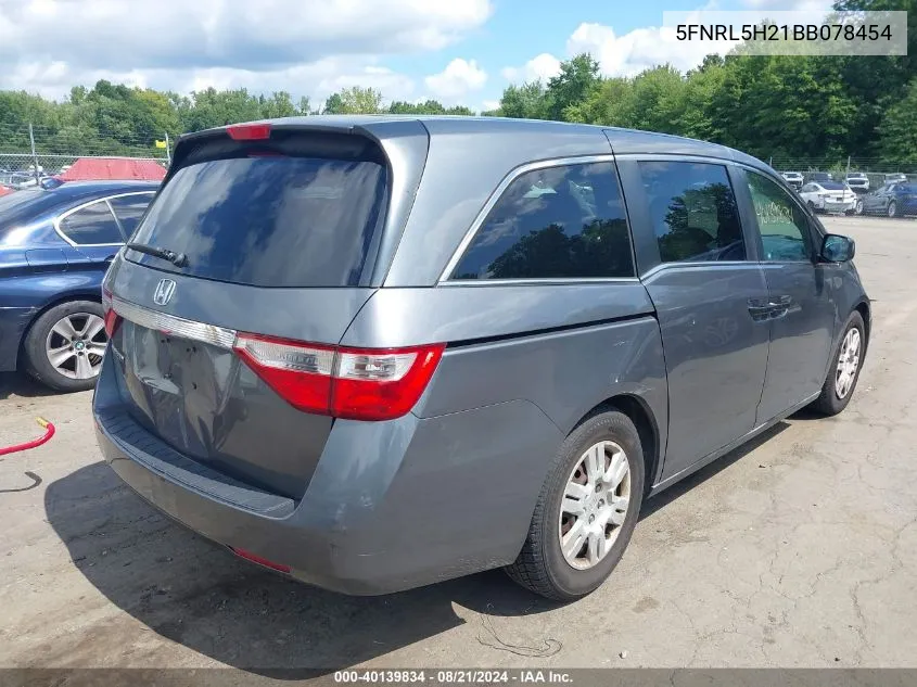 2011 Honda Odyssey Lx VIN: 5FNRL5H21BB078454 Lot: 40139834