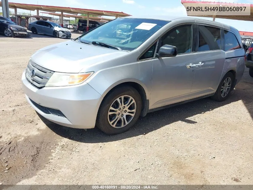 2011 Honda Odyssey Ex VIN: 5FNRL5H49BB060897 Lot: 40160091